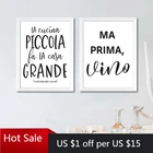 Кухонная Цитата Итальянское искусство холст картина подарок на день матери черный белый минималистичный плакат принты Италия кухня комната Декор Стена D