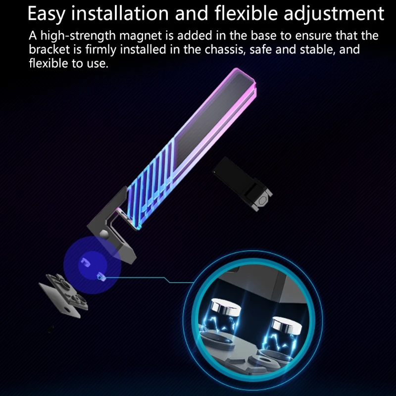 

Cooler Master Dazzling Crystal Graphics Card Bracket Tempered Glass Magnetic Support Frame ARGB Sync jack