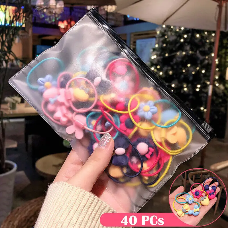 

40/50PCS Elastic Rope Ring Hairband Toddler Kids Girls Candy Color Hair Band Ponytail Holder Hair Accessaries