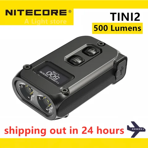 Nitecore TINI2 Flash светильник 500 люмен OLED умный светильник ъядерный ключ свет APC технология сна длительный режим ожидания с использованием USB Type-C за...