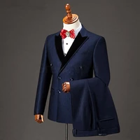 mens double breasted black peak lapel groom tuxedo mens suit weddingprom groomsman suit jacket jacket pants