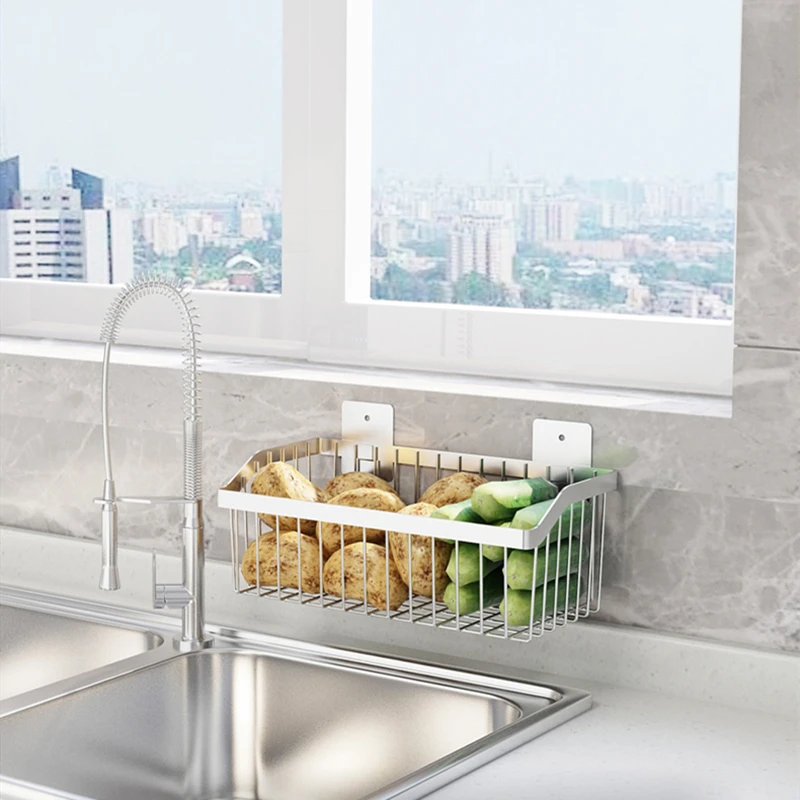 304 нержавеющая сталь кухня настенное крепление корзина для хранения специй