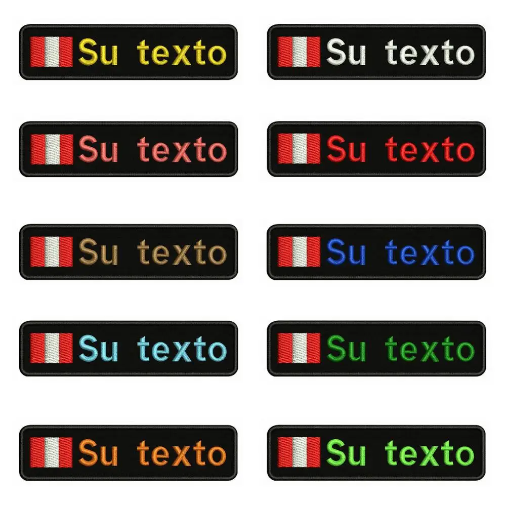 Перу флаг 10х2 5 см вышивка пользовательское имя заплатка с текстом полосы значок