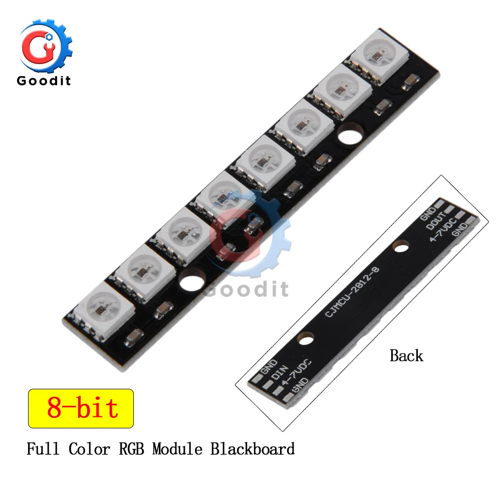 8-битный канал WS2812 5050 RGB 8 Светодиодный светильник встроенный полноцветный макетная плата полосы драйвер платы для Arduino 8 каналов