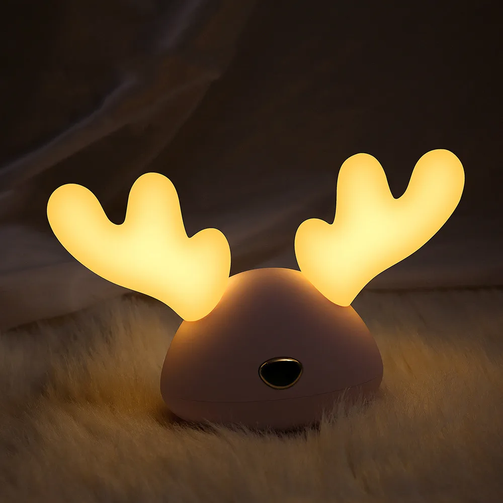 USB charging colorful warm light lovely holiday night elk LED Xmas decoration lamp children's gift sleep | Лампы и освещение