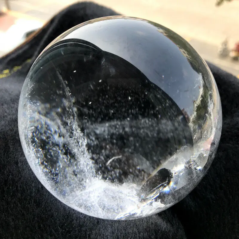 

92mm Rainbow NATURAL CLEAR QUARTZ CRYSTAL SPHERE BALL HEALING GEMSTON+stand