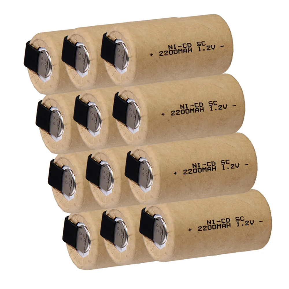 12 шт. SC 2200mah 1 2 v аккумулятор NICD аккумуляторные батареи для электрической отвертки
