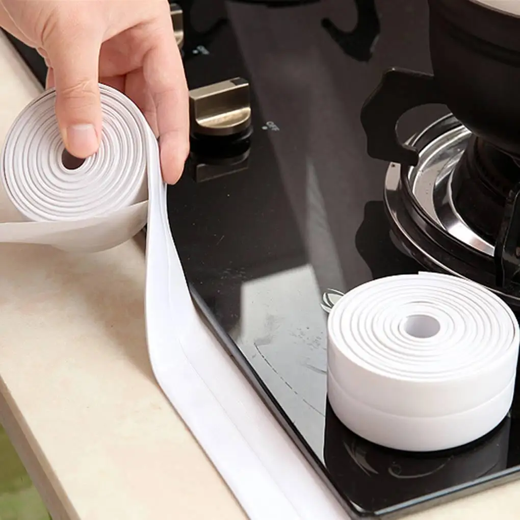 

✅Bathroom Shower Sink Bath Sealing Strip Tape White PVC Self adhesive Waterproof Wall Sticker for Bathroom Kitchen
