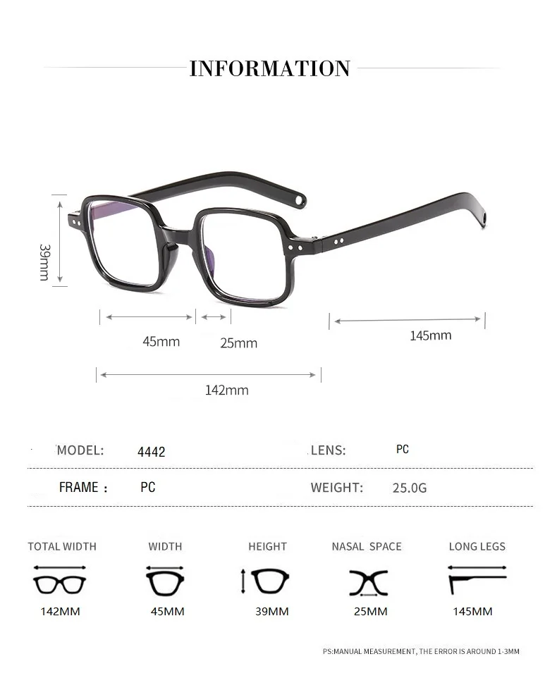 

Anti Blue Small square Glasses Women Computer blue light blocking glasses Radiation Goggles Spectacles Eyeglasses Men