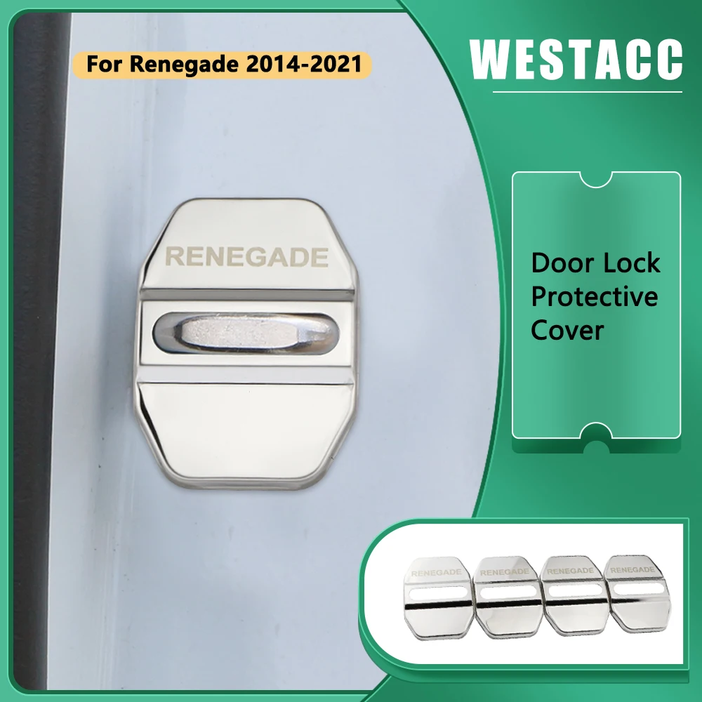 

4 шт., защитные наклейки из нержавеющей стали для Jeep Renegade 2014 - 2021