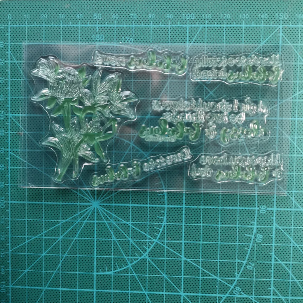 Цветочные Слова прозрачные штампы/Силиконовые печатные печати для DIY