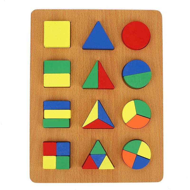 

Geometry Puzzle Teaching Tool Montessori Toy Thicken Jigsaw Early Learning Toy Shape Sorting Game Kids Age3+ Gift