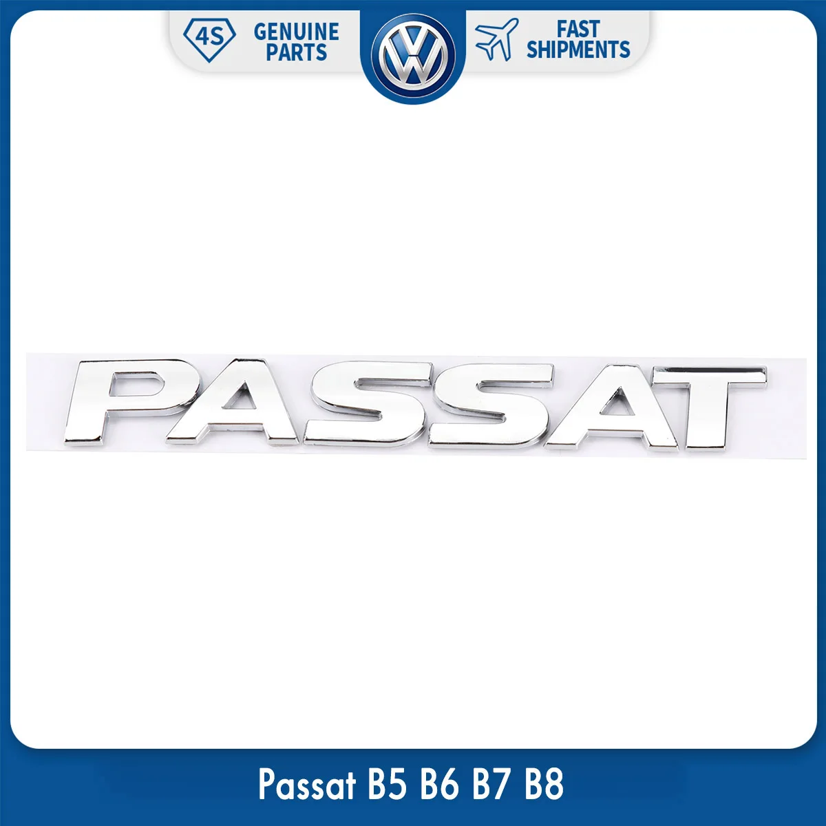 

OEM Original Rear Trunk Lid Chrome Silver Emblem Sticker Passat for VW Volkswagen Passat B5 B6 B7 B8