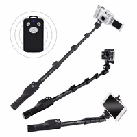 professional selfie stick bluetooth monopod for apple android gopro dlsr cameras removable wireless handheld monopod black
