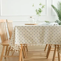 daisy print table cloth cotton linen wrinkle free anti fading tablecloths washable table cover for kitchen dinning party
