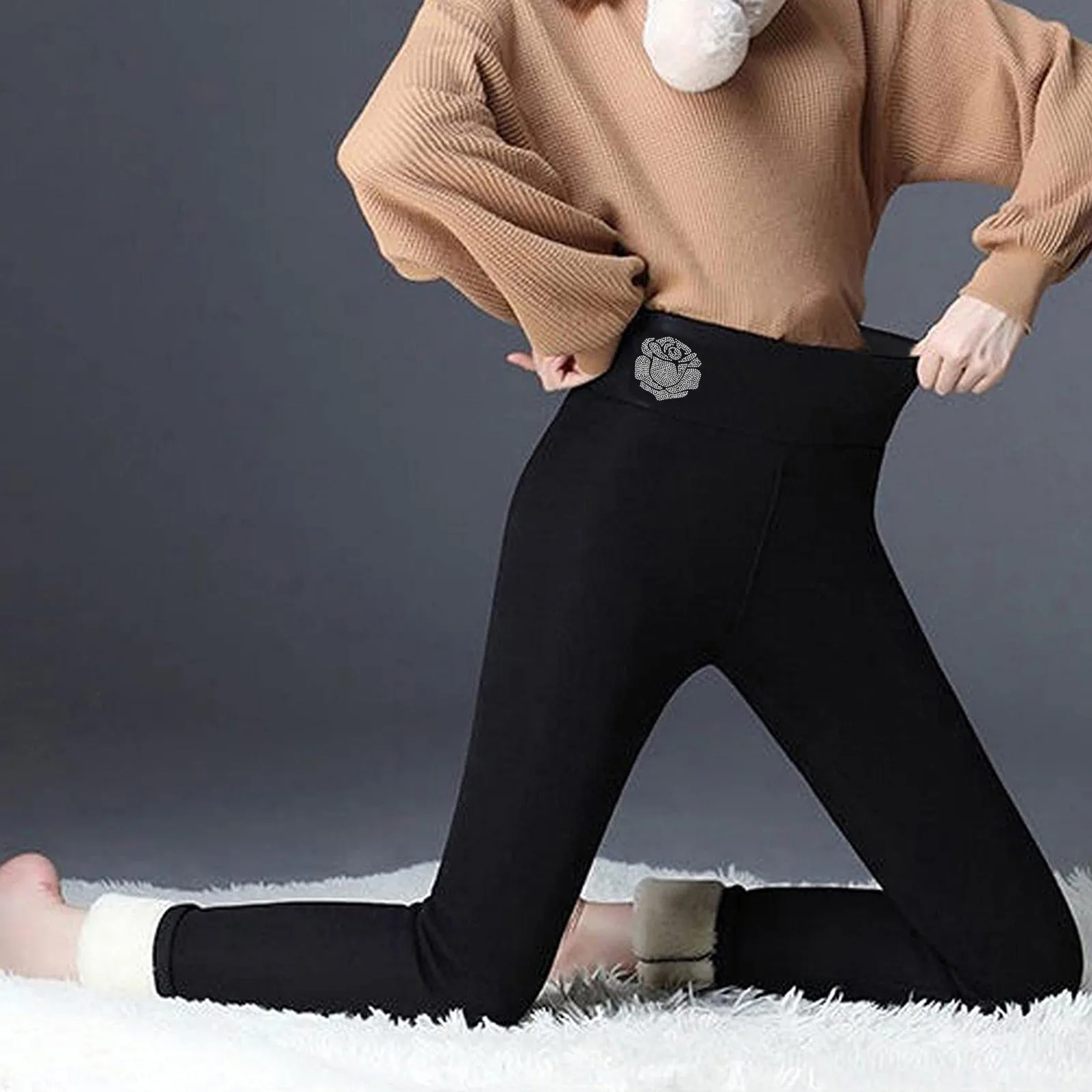 

Зимние теплые леггинсы, женские повседневные утепленные леггинсы с высокой талией для девочек, эластичные леггинсы с эффектом пуш-ап для же...