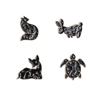 art punk sea turtle fawn rabbit fox lapel badge enamel pin costume jewelry animal brooch