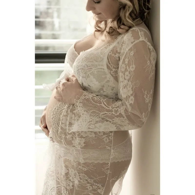Одежда для беременных одежда фотосессии платья летнее Кружевное платье белого и