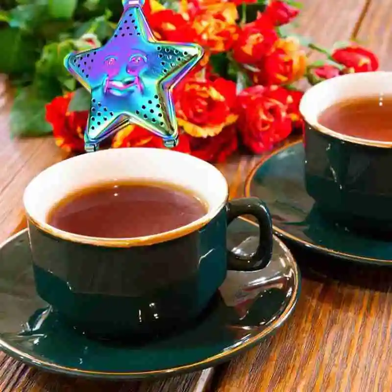 

Hanging Tea Drainer Steel Tea Infuser Star Shaped Tea Filter Slag Drinking Water Strainer Tool