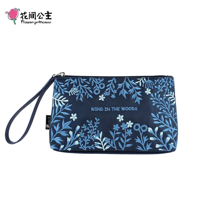 Нейлоновые женские бумажники с цветочной вышивкой винтажная ручная сумка на