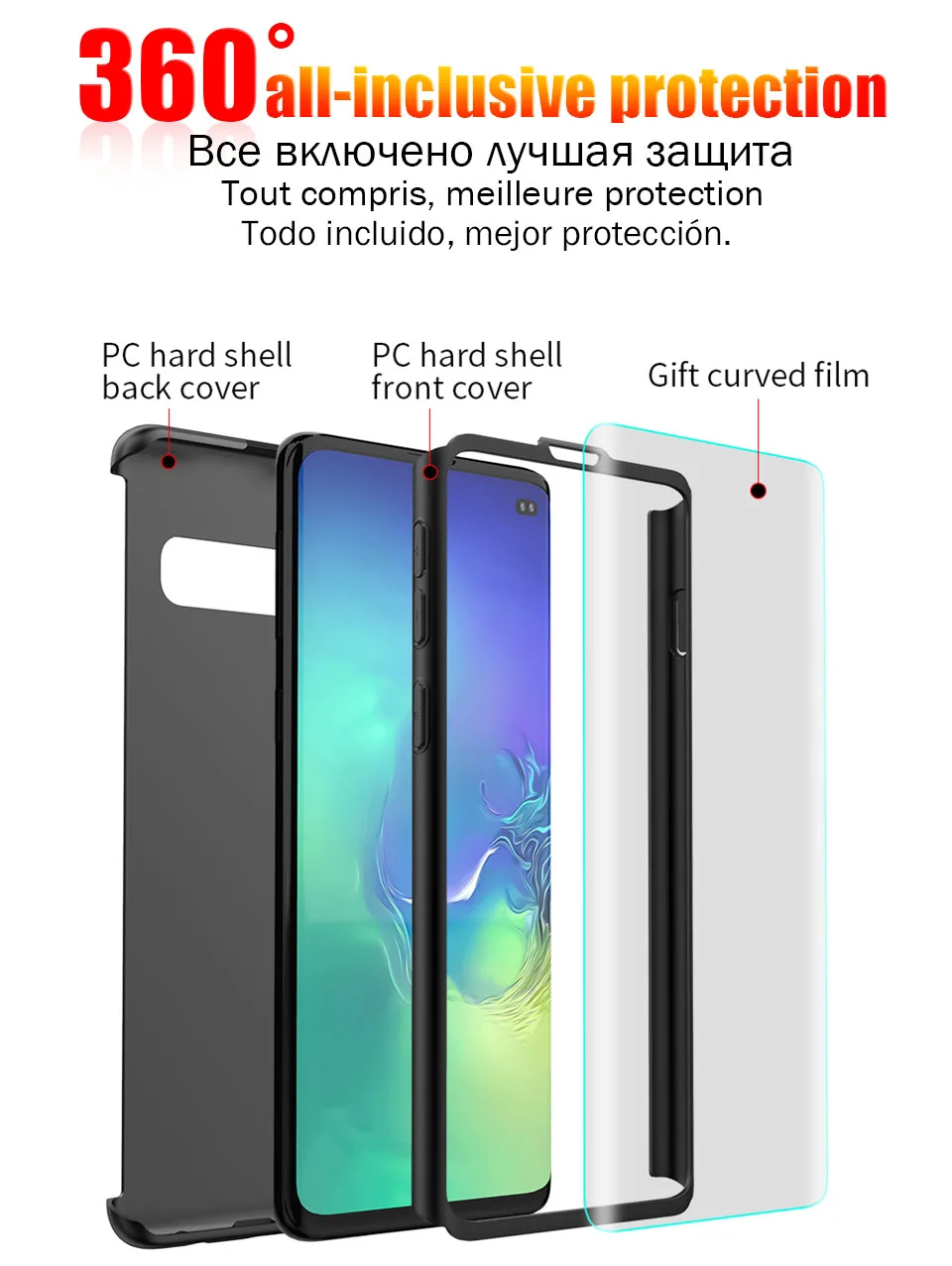 360 чехол для samsung Galaxy A50 A70 A10 A20 A30 A40 A60 A7 Примечание 10 pro M10 M20 M30 S6 S7 край S8 S9 S10E S10 плюс Чехол