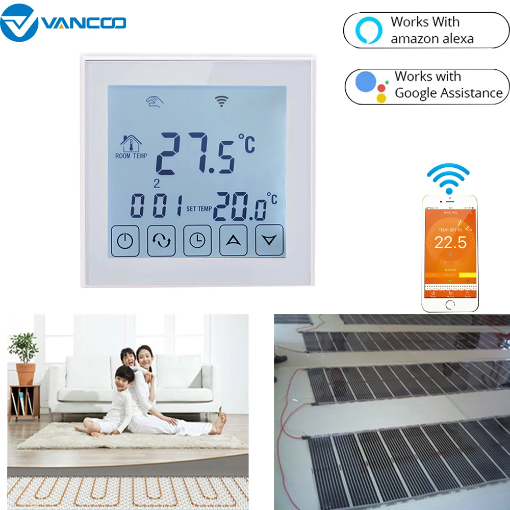 Умный Wi-Fi термостат регулятор температуры для электрического пол с подогревом