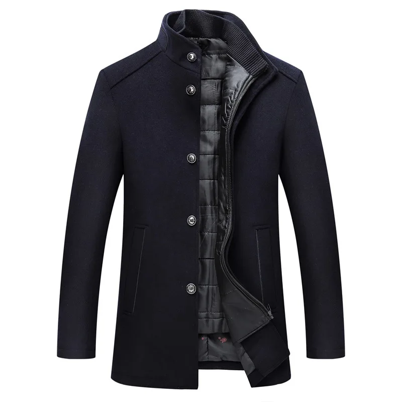 Mountainskin зимняя мужская куртка из шерсти Slim Fit толстое теплое пальто с регулируемым
