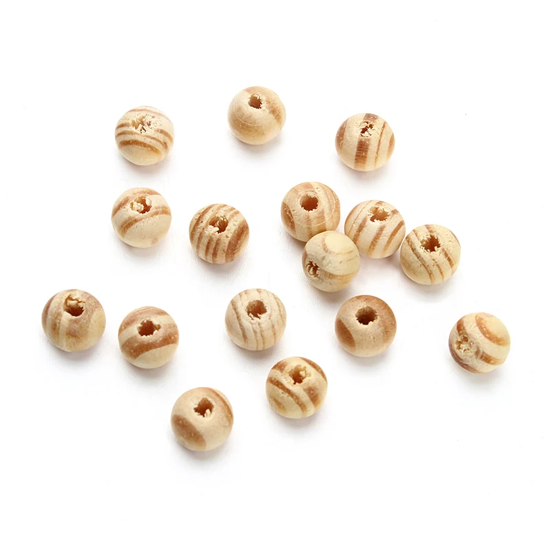 

300pcs Natural Round Wood Teether Beads 8mm Wooden Craft Balls Spacer Bead for DIY Houten Kralen Jewelry Making Materials F3676