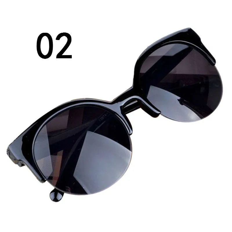 

Vintage Sunglasses Glasses Cat Eye Semi-Rim Round Sunglasses for Men Women Sun Glasses sunglasses X*