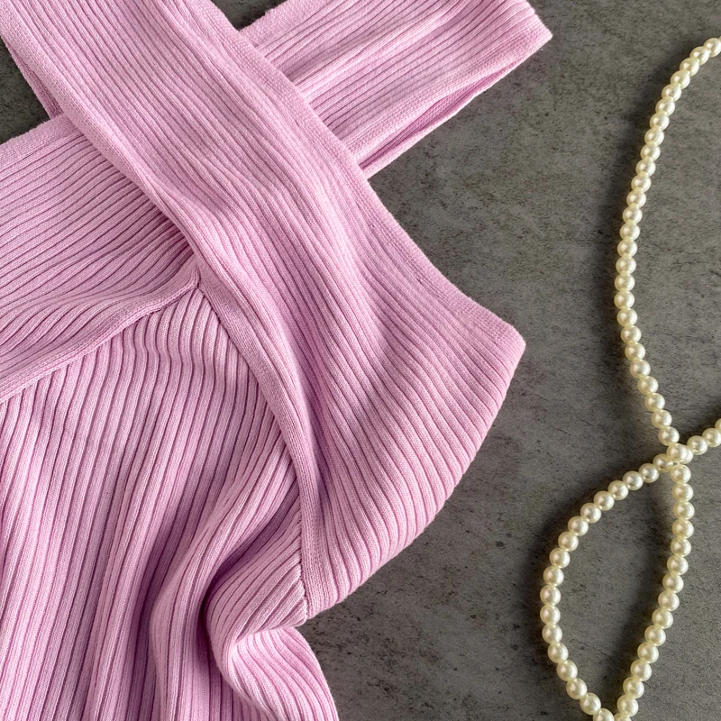 Женская футболка без рукавов летняя Приталенная с перекрестным V-образным