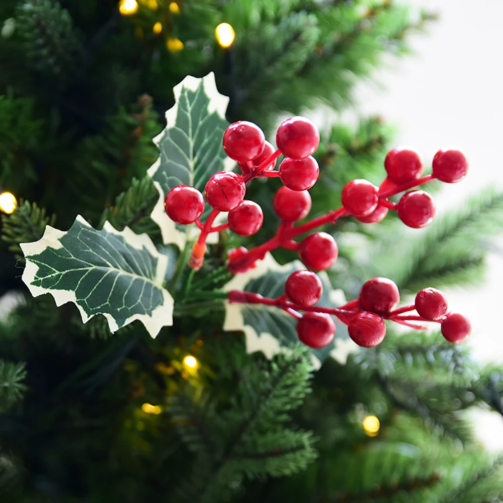 Украшения для рождественской елки искусственные рождественские красные ягоды