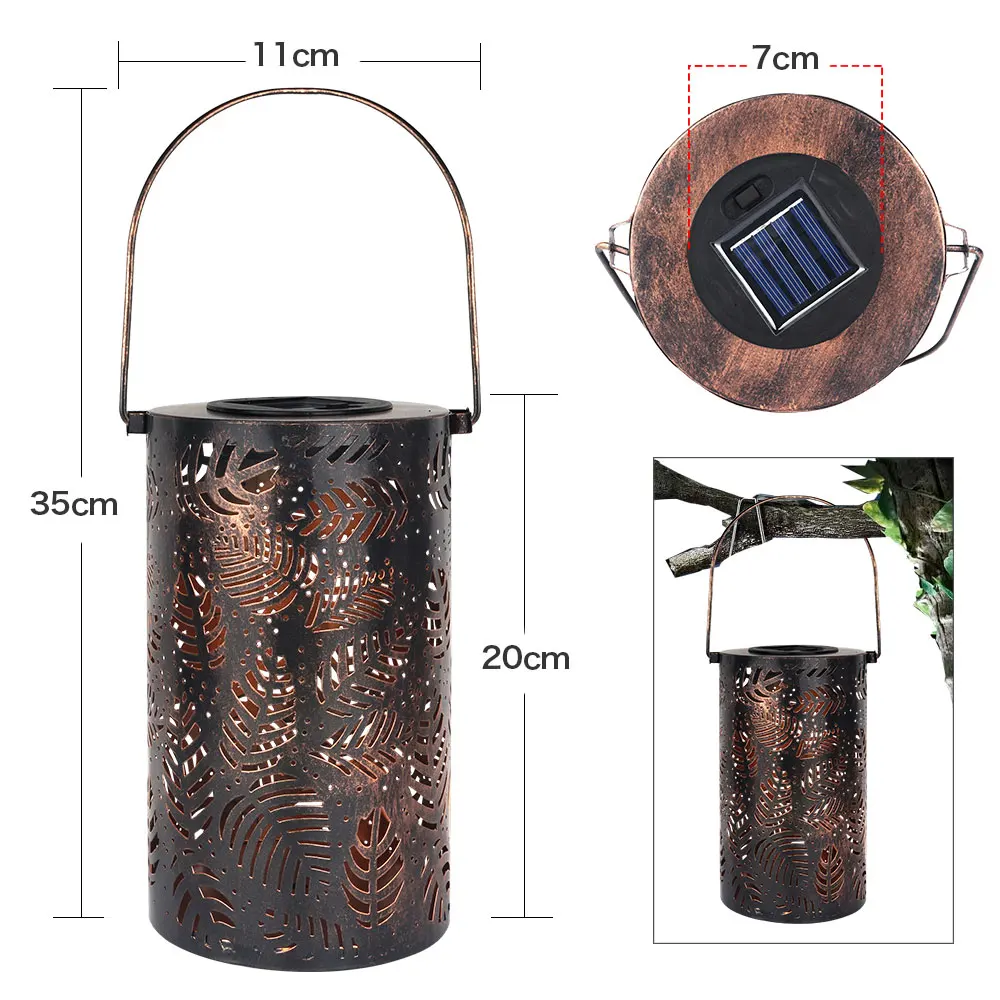 

Creative Outdoor Solar Lantern Light Hanging Solar Metal Leaf Projection Lamp Garden Lamp for Patio Outside or Table Lamp