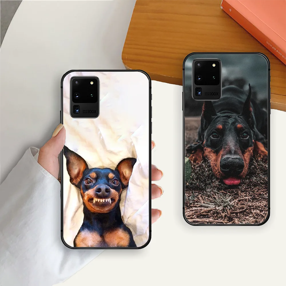 

Dog Dobermann Cool Phone Case Cover For Samsung Galaxy Note S 7 8 9 10 10E 20 Plus Lite Uitra Black 3D Cover Funda