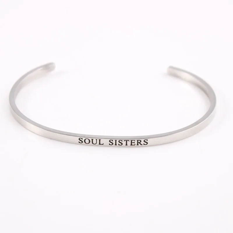 Браслеты с вдохновляющими мантрами из нержавеющей стали браслеты гравировкой you