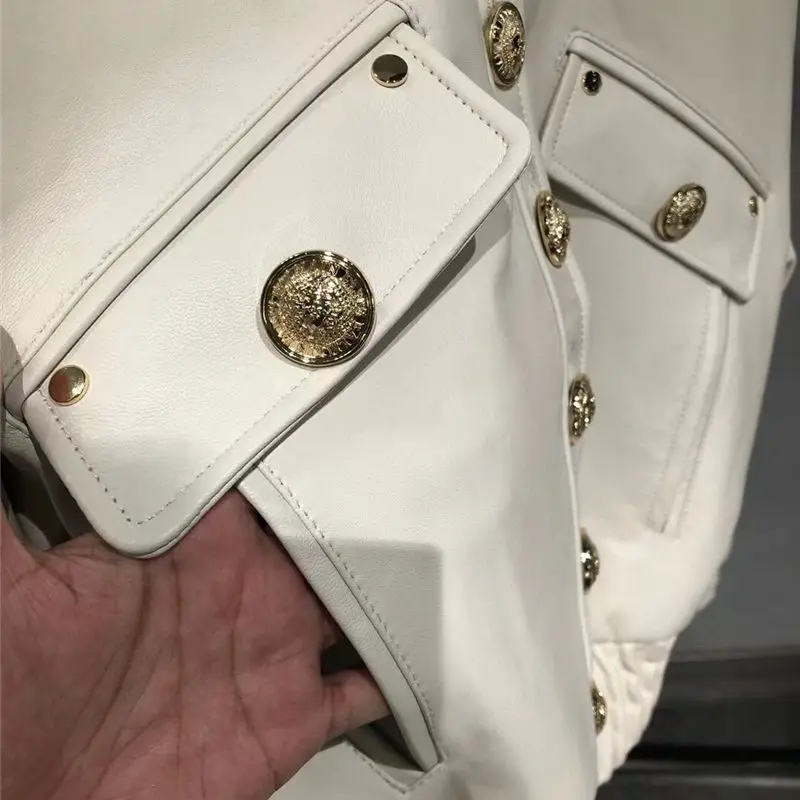 2022 natural lady leather jacket 100% real sheep leather garment