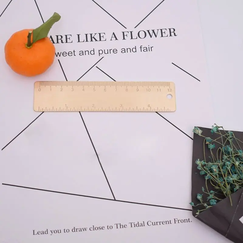 

G92E Mini Brass Ruler Bookmark Label Cartography Painting Measuring Tool Stationery