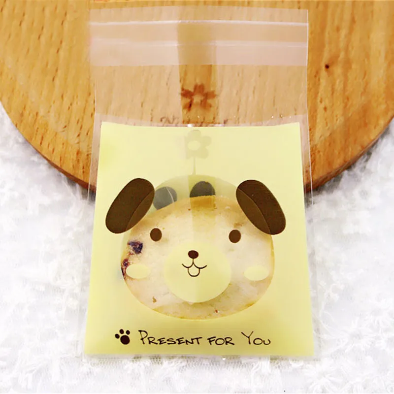 

50/100pcs 7*7cm Cute Cartoon Animal Plastic Gift Bags Baking Food Small Self Adhesive Bag Handmade Soap Packaging Party Supplies