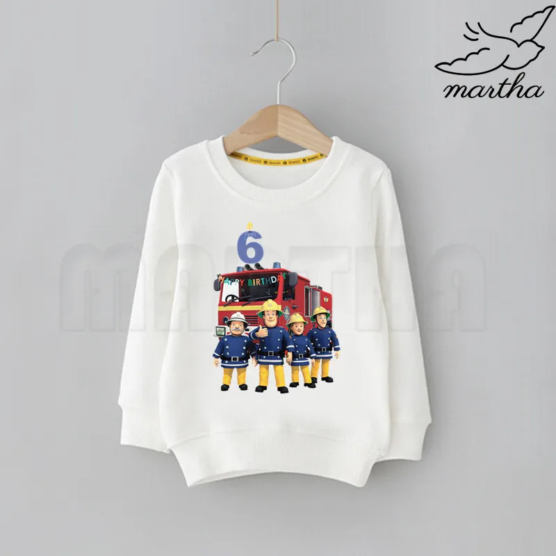 Толстовки Пожарный Сэм с цифрами на День рождения толстовки забавным рисунком