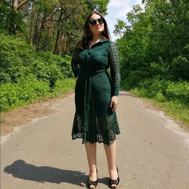 Женское платье с поясом винтажное длинным рукавом | Женская одежда