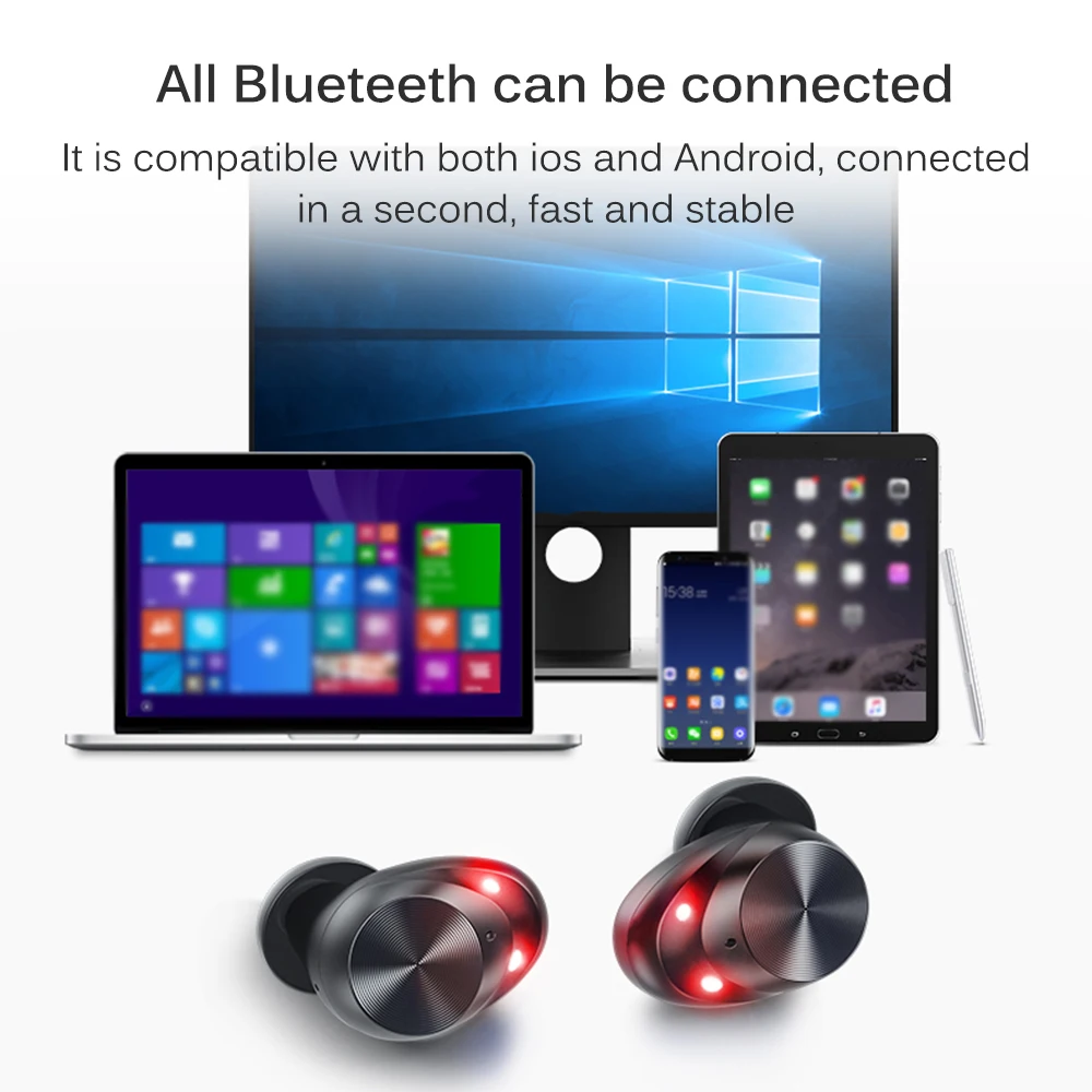

2020 Bluetooth 5.0 Earphones True Wireless Headset In-Ear Wireless Headset Waterproof Stereo In-Ear Headset With Charging Box