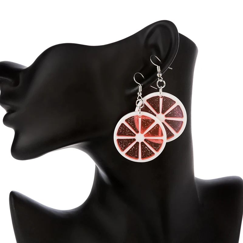 

1pair Cute Women Earring Resin Flatback Lemon Slices Simulation Fruit Drop Earrings Birthday Gift Girls Teens Jewelry