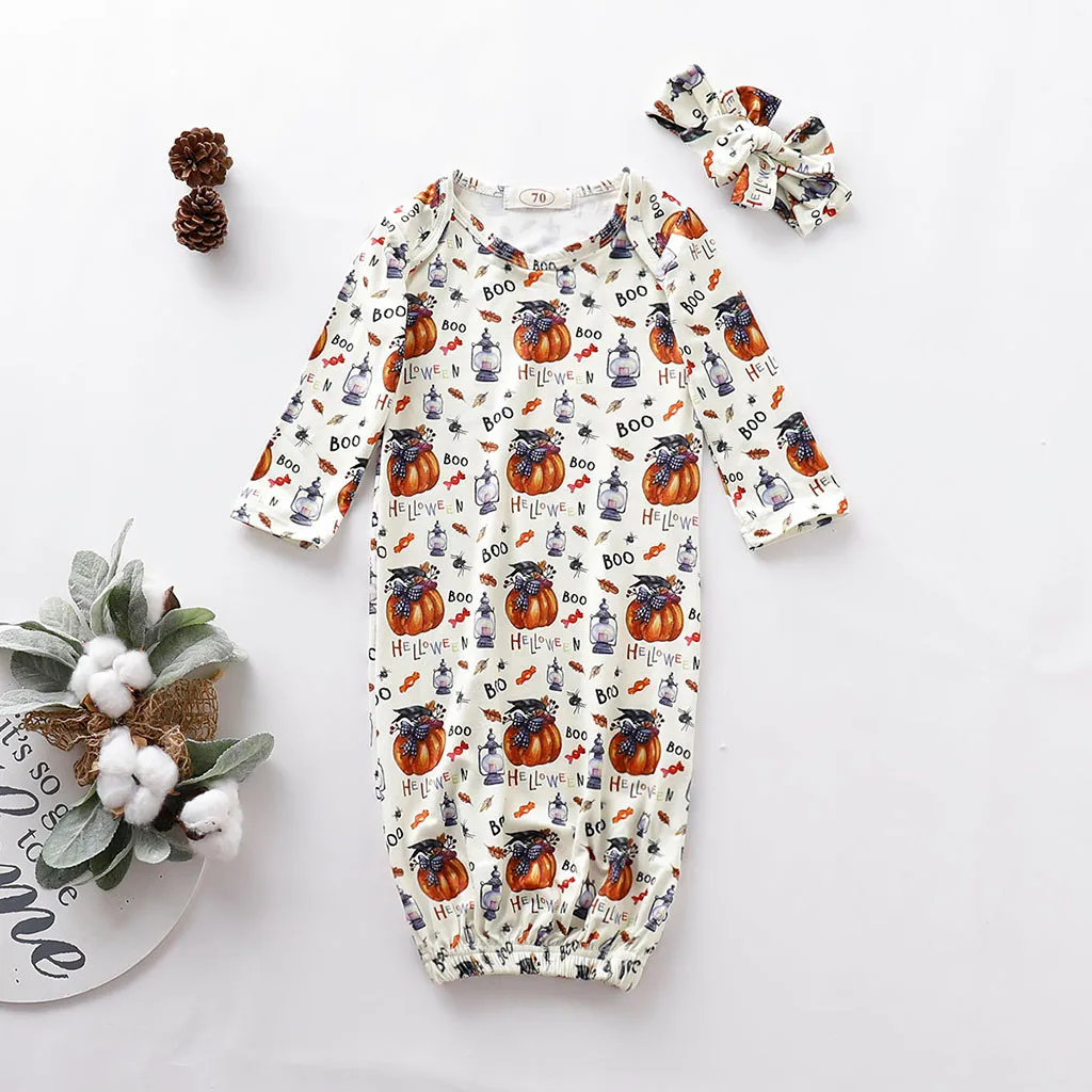 Новорожденный мальчик и девочка мультфильм Хэллоуин спальный мешок Пеленальный