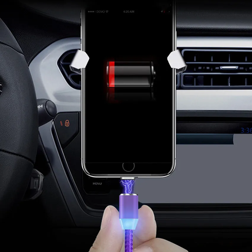 Магнитный кабель для baseus iPhone Samsung Type C Micro зарядная линия вращение на 360 ° передачи данных зарядное устройство