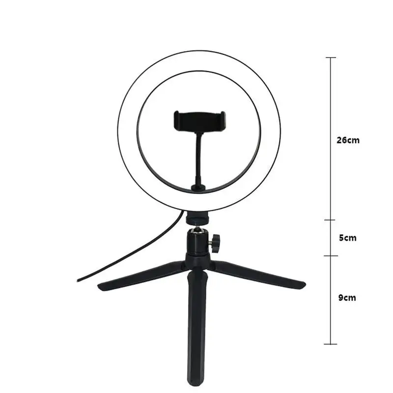 10 Inch Led Selfie Light Ring Camera Phone Holder Makeup Lamp Mini Photography Stand 3 Mode | Электроника