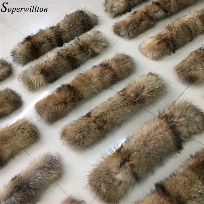 Большой роскошный мужской шарф из 100% натурального меха енота 50 см 70 зимняя парка