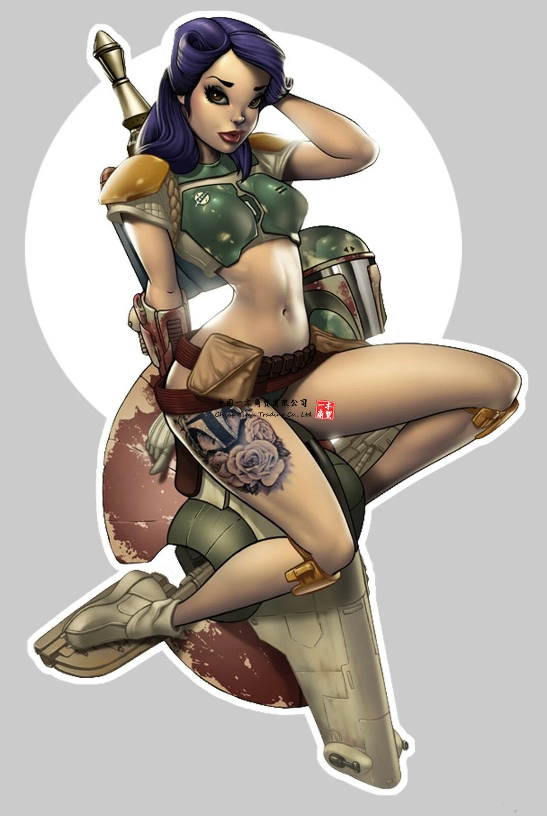 Наклейка Pinup Guerriere Pin Up Girl Soldier Xena War Truck Moto stickers Wrangler Jl | Автомобили и мотоциклы