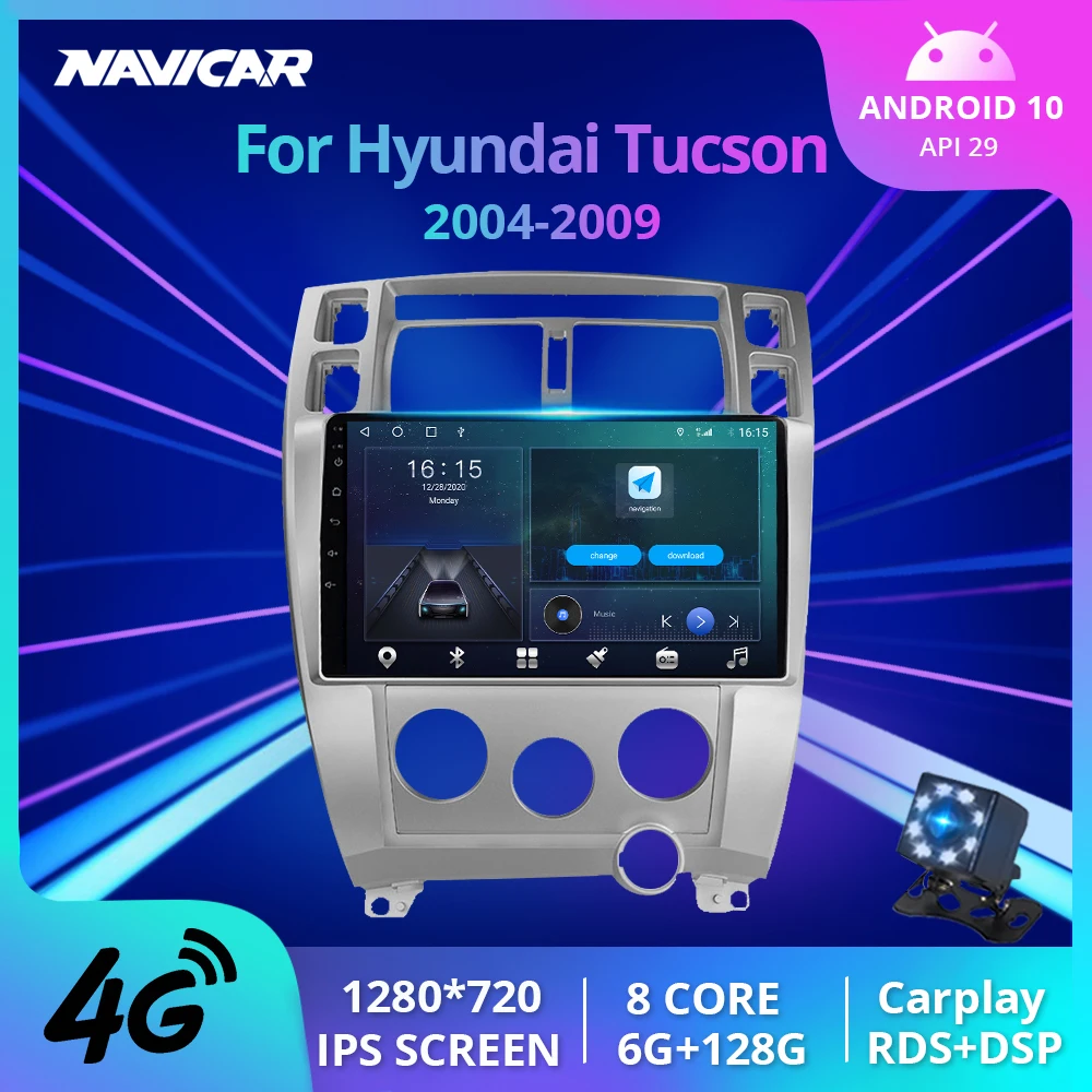 

2DIN Android 10.0 Car Radio For Hyundai Tucson 1 2006 - 2013 Car Multimedia Video Player Navigation GPS No 2 Din Dvd Player DSP