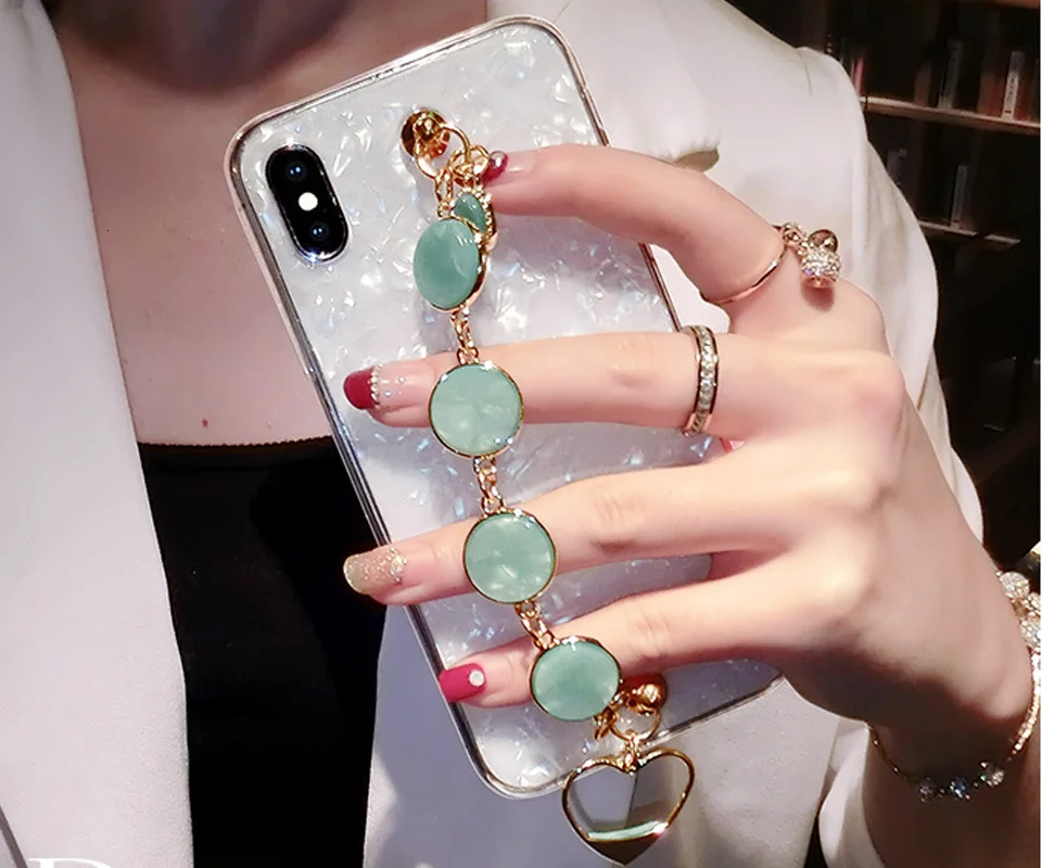 Блестящий чехол для телефона для iPhone XR XS MAX X 8 7 6 6S Plus алмазный браслет для samsung S8 S9 S10 Plus Note 9 8 Мягкий силиконовый чехол
