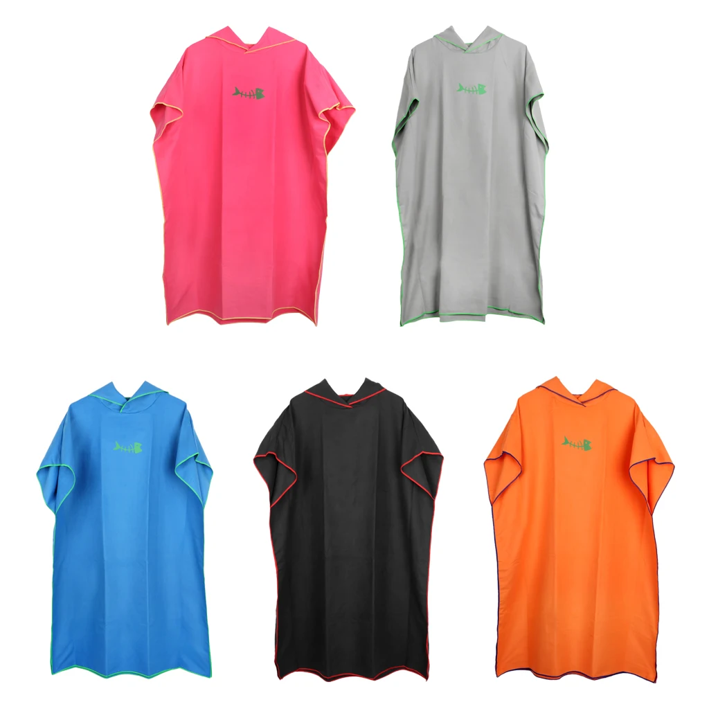 Унисекс Пляжное банное пончо для серфинга Халат с капюшоном полотенце смены