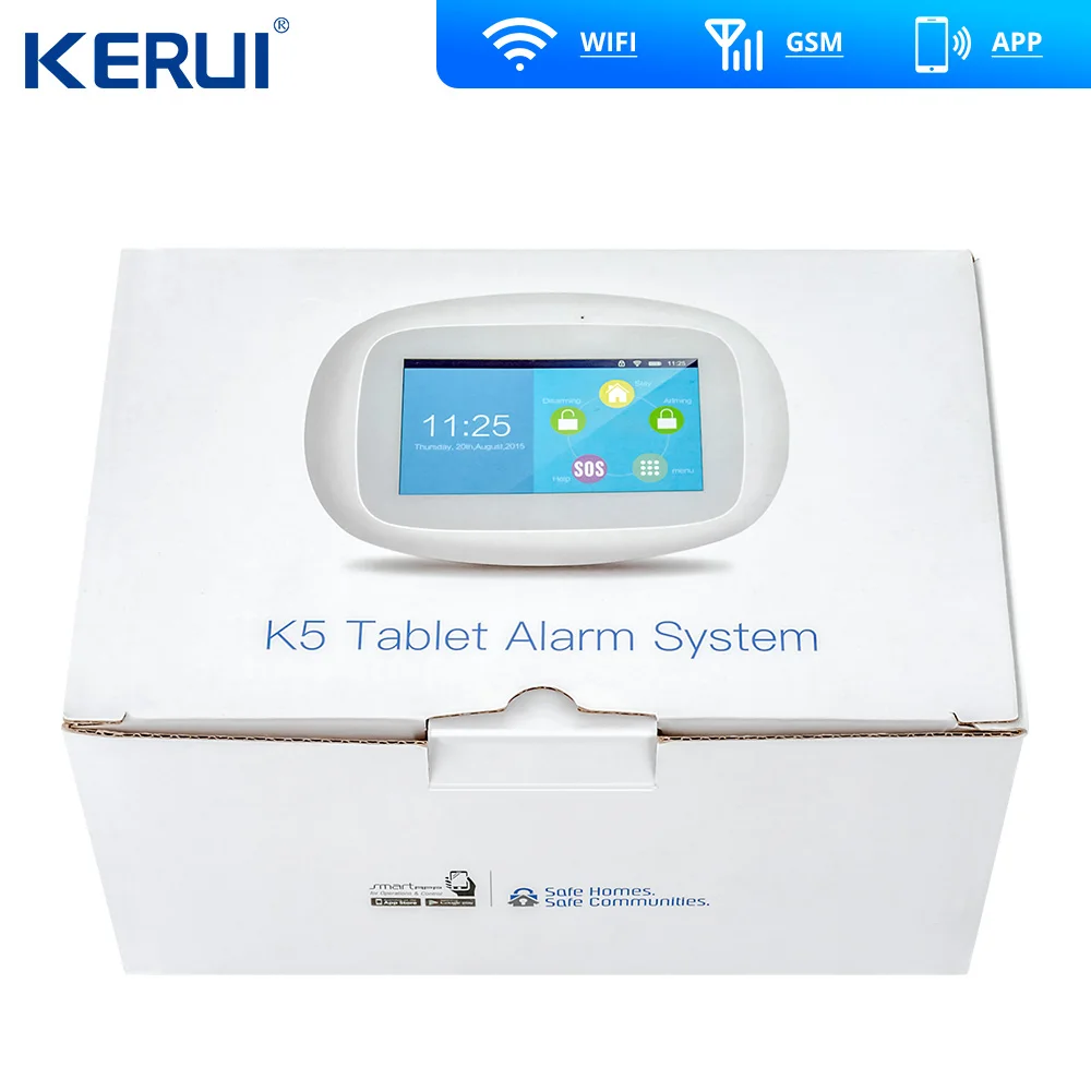 KERUI K52 4,3 дюймов TFT цветной сенсорный экран беспроводная домашняя охранная сигнализация wifi GSM сигнализация управление приложением
